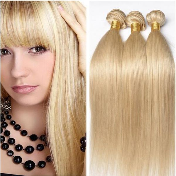Compre Pelo Rubio Claro Color Puro 613 Pelo Virginal Brasileño Remy Sedoso Remy Paquetes De Armadura De Cabello Humano 10 30 Stock Envío Gratis