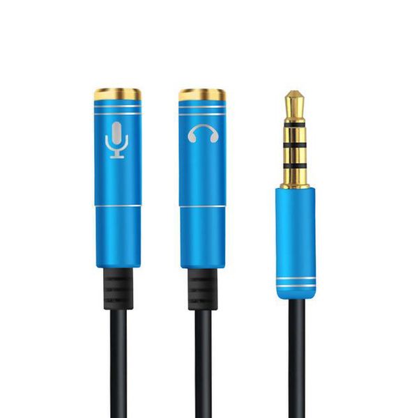 Alta qualità Ultime 2 in 1 Jack audio da 3,5 mm per auricolari e microfono Cavo stereo Connettore adattatore splitter audio maschio-femmina