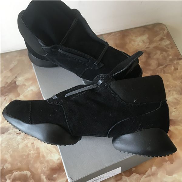 

2017 new handmade genuine leather suede leather horseshoe rock luxury boots real picture winter boots, Black