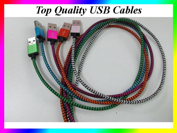 

1M 3ft Mix Color snake pattern Braided Fabric Micro USB2.0 Cord Data Sync micro usb cable For Android xiaomi