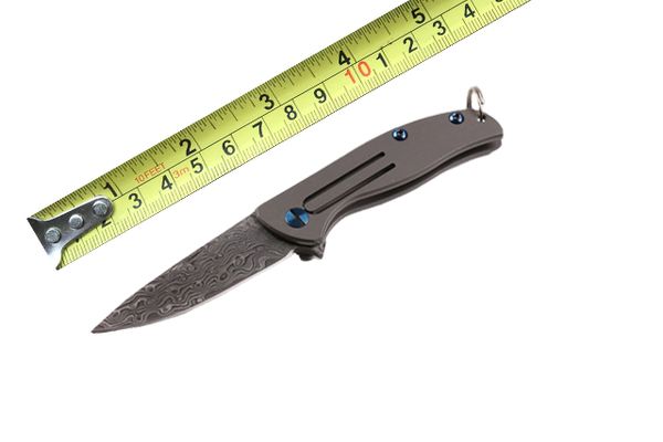 

201609 Mini Size Damascus Blade Pocket Knife EDC Folding Keychian Outdoor Camping Hunting Survival Tactical Knife F644L