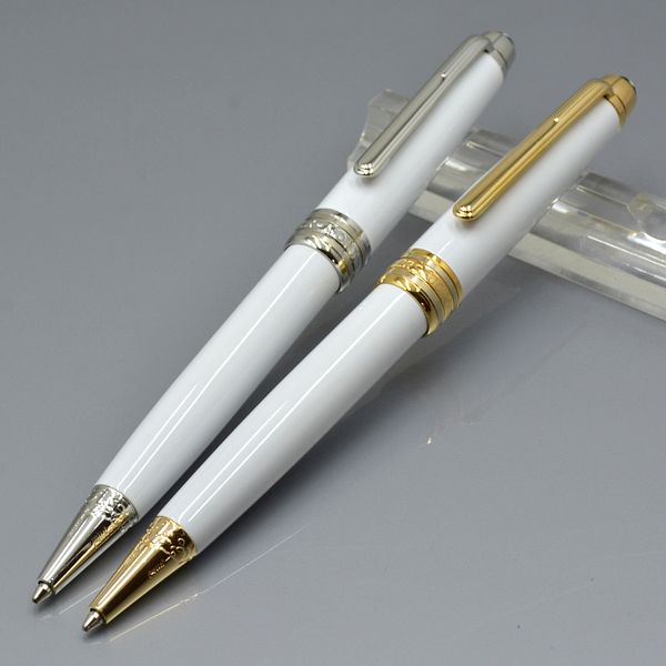 

classic 163 white metal Roller ball pen / Ballpoint pen / Fountain pen school office stationery luxury lady Writing ball pens for Gift M8