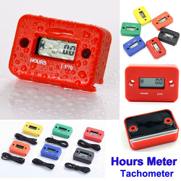 

digital hour meter gauge lcd for gasoline engine racing motorcycle atv mower snowmobile motorbike tachometer waterproof hours meter