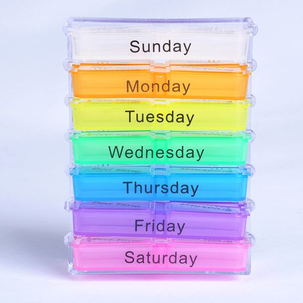

portable medicine weekly storage pill 7 day tablet sorter box container case organizer health care wb0229