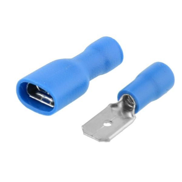 

wholesale-100x blue insulated electrical wire cable terminal crimp assorted connector spade kit set