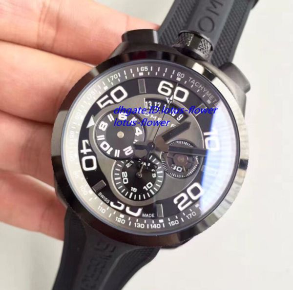 

New li ting luxury brand new authentic bomberg bolt 68 quartz chrono white pvd rubber bracelet watch 45mm men watche