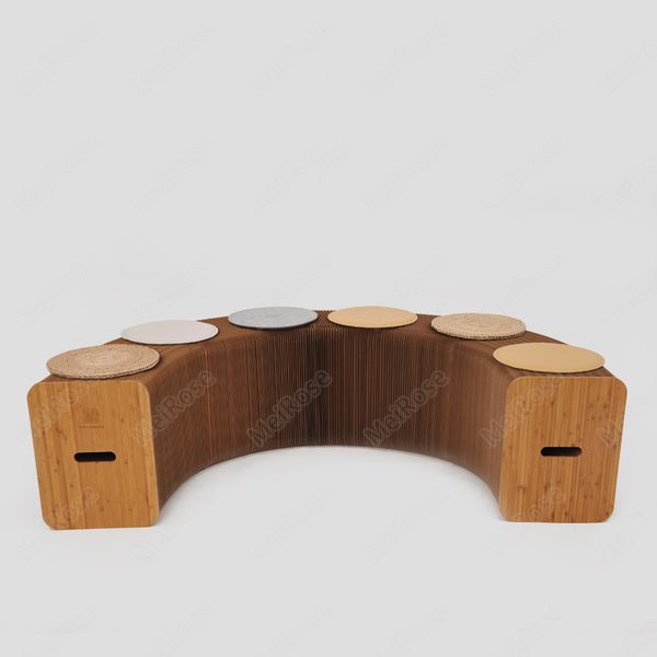 

h42cmxl300cm innovation furniture pop-smart bench indoor universal waterproof and dampproof accordion style kraft portable sofa for 6 seats