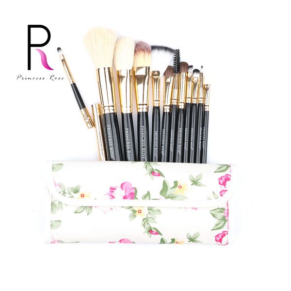 

princess rose 12pcs professional make up makeup brushes set with bag foundation blush contour eyeshadow blending lip pr12f