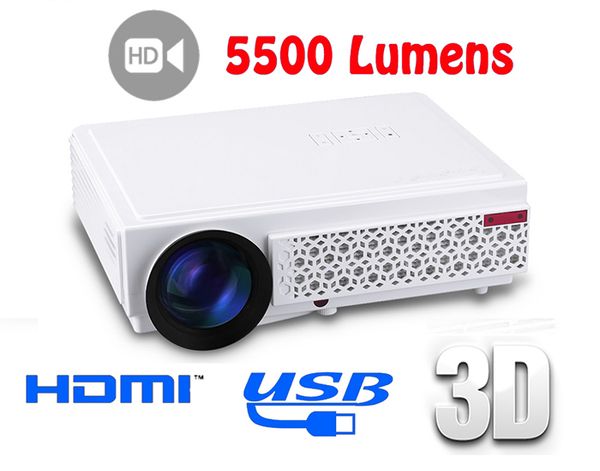 

new led96+ led projector 1080p 5500lumens video hdmi usb 1280x800 full hd home theater projector proyector 3d projector 1pcs dhl