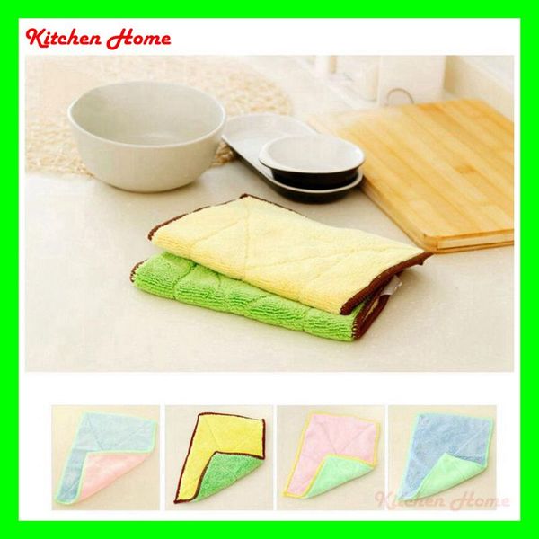 

soft microfiber thicken washing dish bowl towel dishcloth washing bowl towel kitchen cleaning cloth household moptowel dishcloth