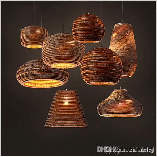 Nuovo design creativo Paralume in carta ondulata Lampada a sospensione moderna Lampada creativa in stile Nord Europa E27 85-265 V Illuminazione domestica