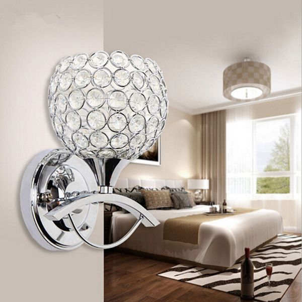 2019 Modern Style Bedside Wall Lamp Bedroom Stair Lighting Crystal Wall Lights E27 Led Bulb Silver Gold Led Lamp For Bedroom Decor From Sallystore