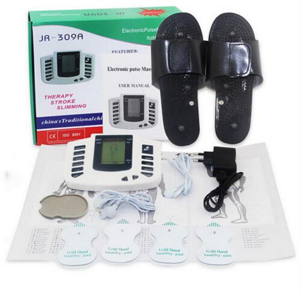 

full body massager health care electrical muscle stimulator tens acupuncture therapy massage machine 4pcs pads r309
