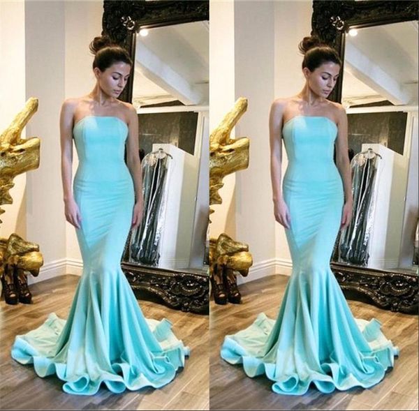 

2017 special occasion strapless mermaid evening dresses long ruffles back zipper sweep train prom gowns custom made ba3950, Black;red