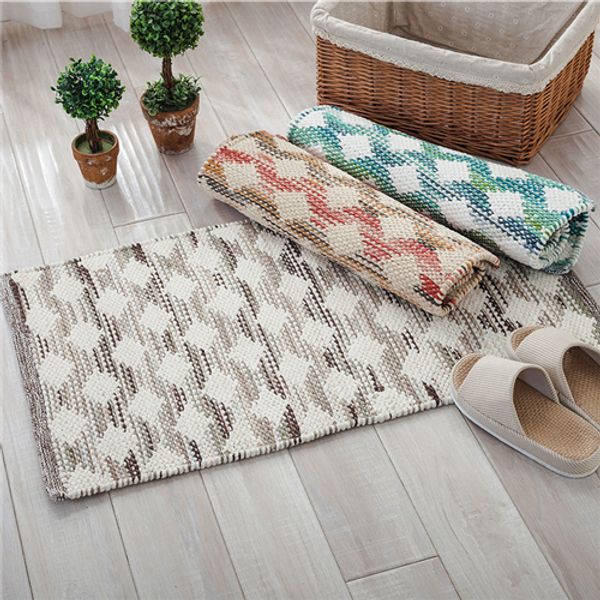Acheter Tapis Tartan Tapis Moderne Tartan Design Tapis Coton Couverture Décorative Gris Bleu Brun Rectangulaire Petit Tapis De 190 Du