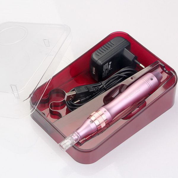 

rechargeable dermapen micro needle therapy derma pen electric derma stamp with 50pcs needle cartridges derma rolling system