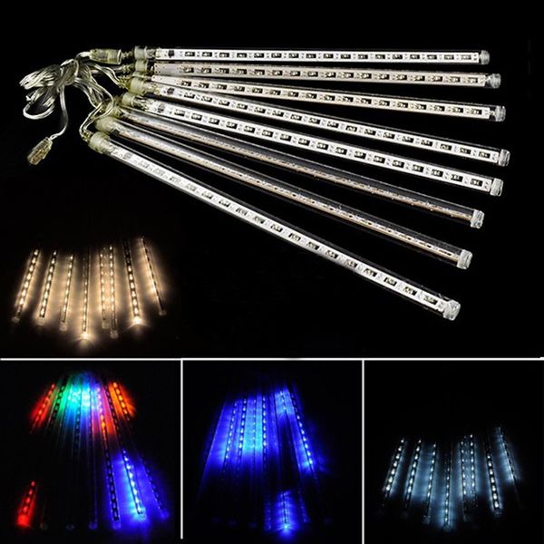 

20cm 30cm 50cm 8pcs/set meteor shower rain tubes led christmas lights wedding party garden light ac100-240v eu us plug