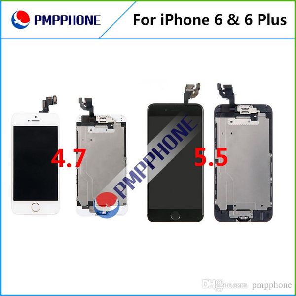 

Lcd di play touch digitizer with frame front camera home button full a embly replacement for iphone 6 iphone 6 plu fa t hipping