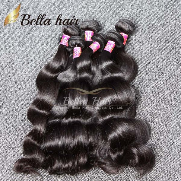 

белла hair® 8a перуанский малайзийский индийский бразильский наращивание волос объемная волна естественный цвет 4 шт. / лот длина смешивания, Black