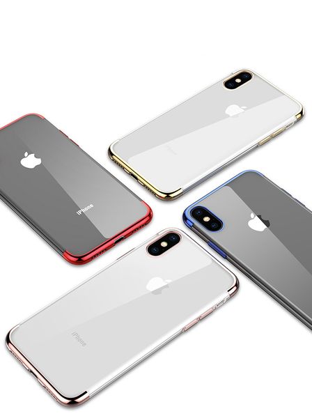 Custodia morbida in TPU per iPhone X Custodie Custodia lucida ultra sottile trasparente per iPhone 8 7 6 6S Plus Cover in silicone per iPhone X