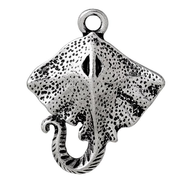 

шарм подвески manta ray рыба античное серебро 27 мм( 1 1/8") x 22 мм (7/8"), 10 шт. новые ювелирные изделия diy, Bronze;silver