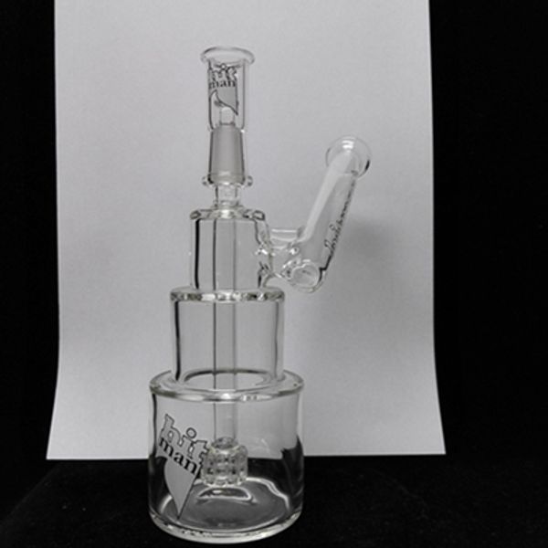 2016 Hitman alta qualidade bolo de aniversário de vidro bong dab rig plataformas de petróleo de vidro tubulação de água de vidro para fumar bong Matrix perc 14.4 cúpula e prego