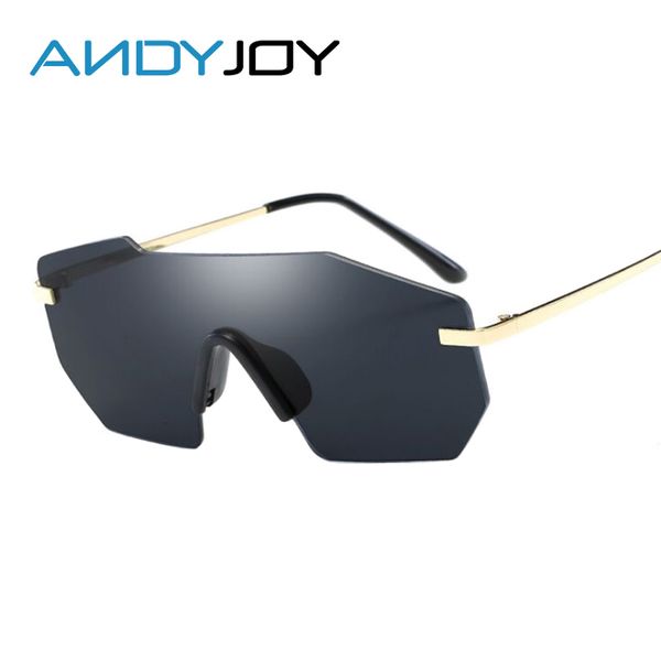 

oculos fashion men oversize brand women mirrored rimless sun sunglasses classic goggles glasses andyjoy wholesale- uv400 scjqj