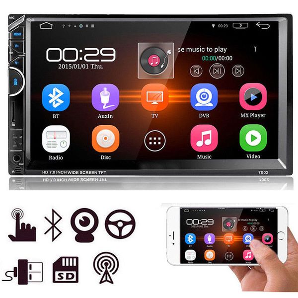 

7'' hd touch screen 2din car radio mp5 fm aux player bluetooth usb audio input ing