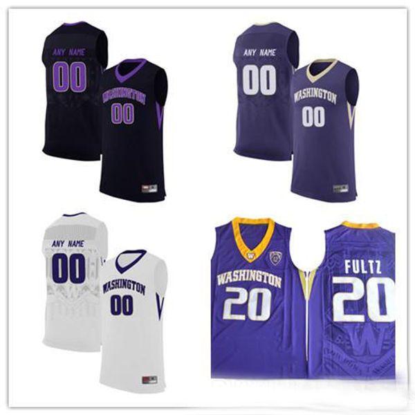 

Custom Mens Washington Huskies College Basketball white black purple Personalized Stitched Any Name Any Number customized #20 Jerseys S-3XL