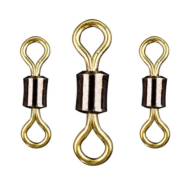 

100 шт./лот из нержавеющей стали двойной цвет рыбалка вертлюги 6# 8# 10# 12# шариковый подшипник качения вертлюги твердые кольца разъем рыба