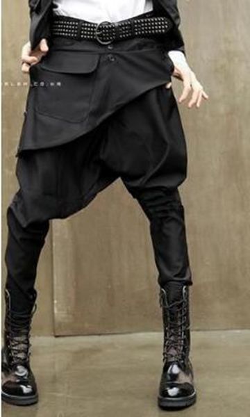 

men's autumn/winter fashion trend in new han edition cultivate one's morality personality lantern black trousers / custom