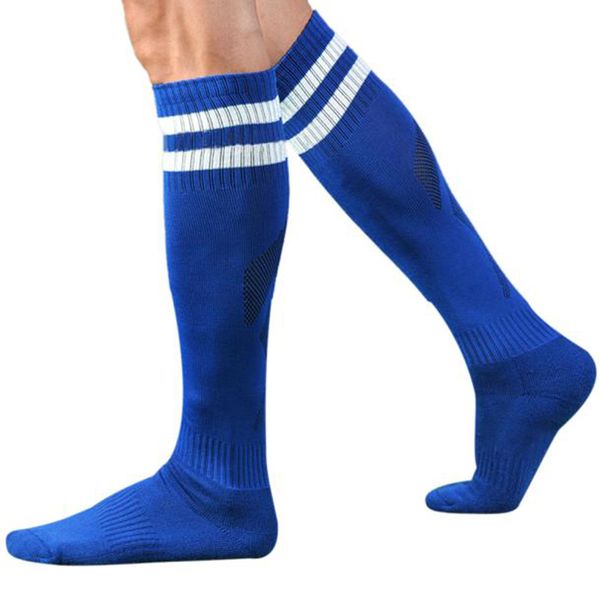 Wholesale-2016 New Hot Men Sport Football Soccer Long Socks Striped Socks High Sock Baseball Hockey Freeshipping&Wholesale