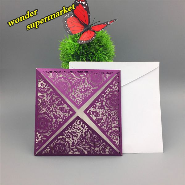

wholesale- 1piece lace laser cut wedding invitation card party decoration wedding invitation souvenirs baby shower wedding decoration