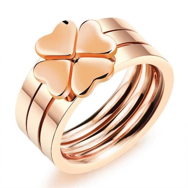 

gyq jewelry fashion stackable rose gold rings for women girls stainless steel jewelry ggj497, Golden;silver
