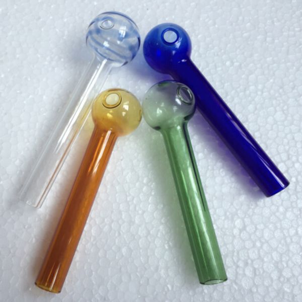 Tubi per tubi in vetro colorato Tubi per bruciatori a olio Chiodo per tubi gorgogliatore colorato spesso 2 mm per bong ad acqua Dab Rig