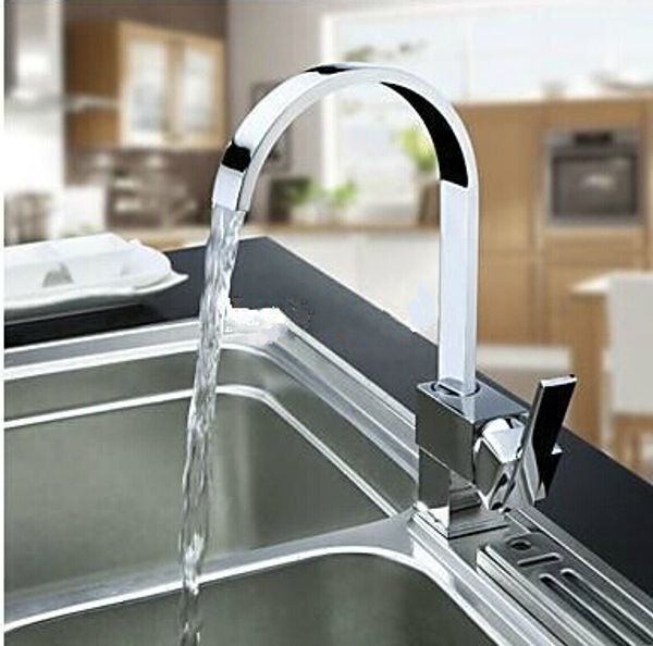 

wholesale new solid chrome multi-function swivel spout kitchen sinks faucet mixer tap 4 double sinks
