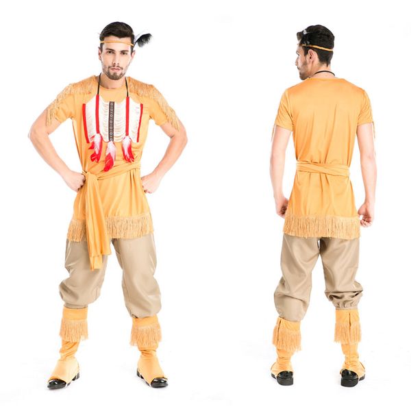 halloween costume uniforms temptation sexy men native american indian wild west fancy dress party costume hunter