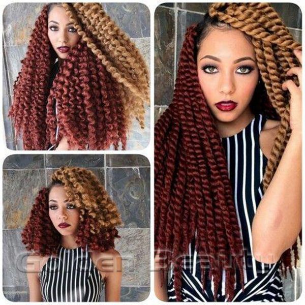 

wholesale-22 inch long purple blue red color havana mambo twist braid long dreadlocs jumbo twist braiding synthetic crochet hair pieces, Black