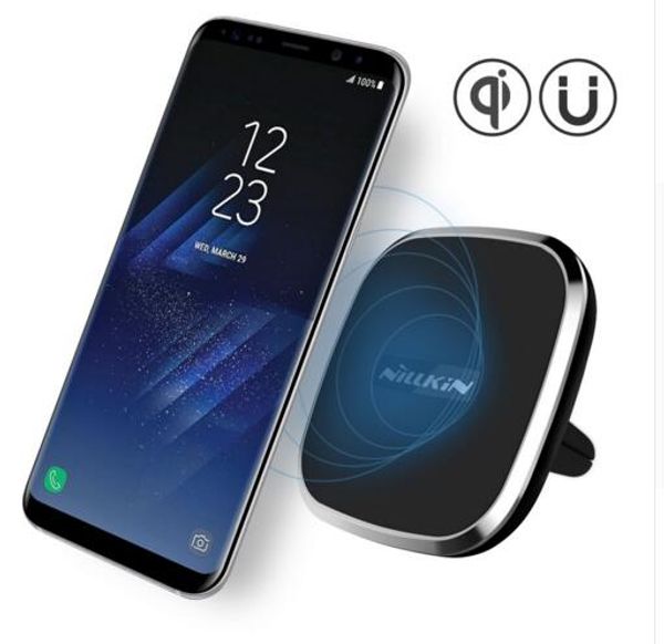 

360 car magnetic holder qi wireless charger for samsung s7 edge s7 s8 s6 note 5 car holder wireless charging adapter