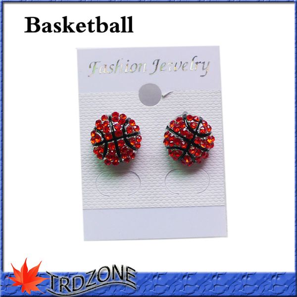 

rhinestone sports stud earrings-softball,baseball,basketball,soccer,volleyball,football,bowling, Golden;silver