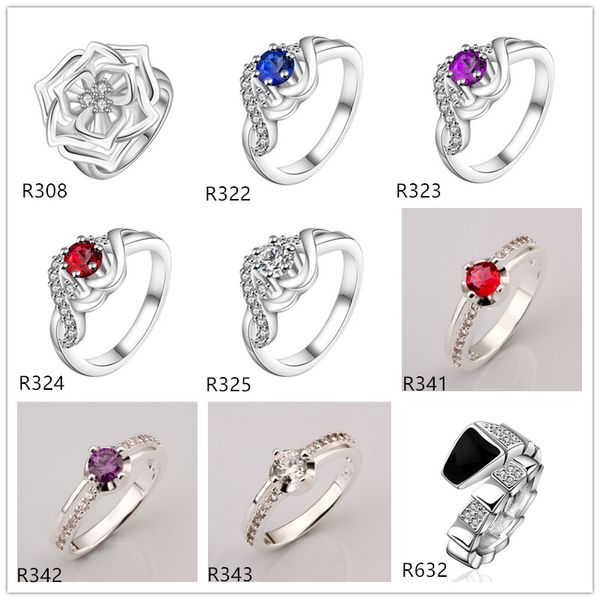 

кольцо из серебра 925 пробы с драгоценными камнями для женщин, Golden;silver