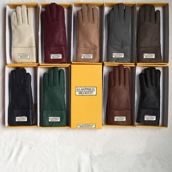 

Новые женские яркие кожаные перчатки из овчины женские зимние теплые модные ветрозащитные перчатки Antifreeze