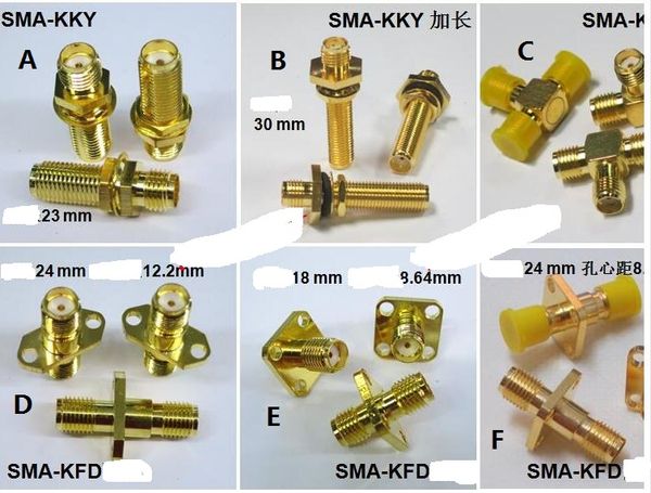 10 PZ / LOTTO SMA-KFD KKD 18mm 20mm 23mm 24mm PIN Adattatore Antenna RF Gomito Connettore Orizzontale Maschio Femmina Jack Transit