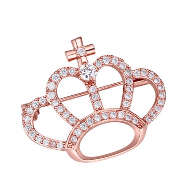 

brooches wholesale gift fashion women luxury zircon 18k gold plated crown brooch pins jewelry wholesale drop shipping tb008, Gray