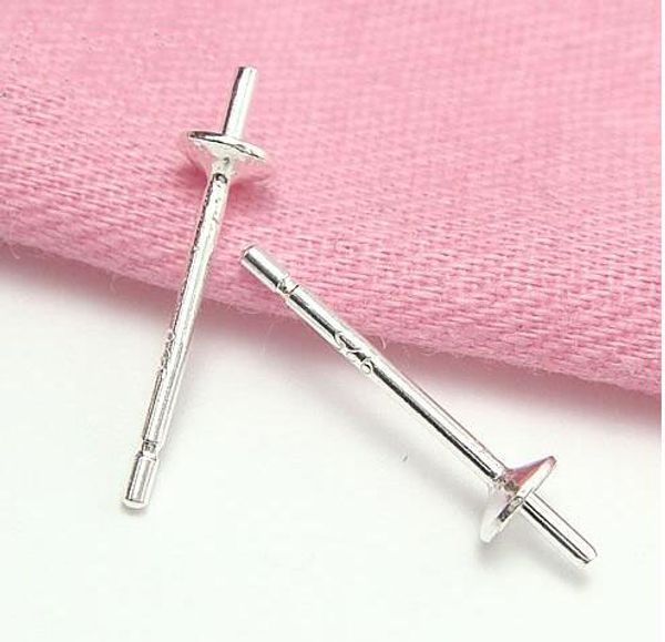 

10pairs/lot 925 sterling silver earring needles pins findings components for diy craft jewelry 0.7x4x13mm wp014*