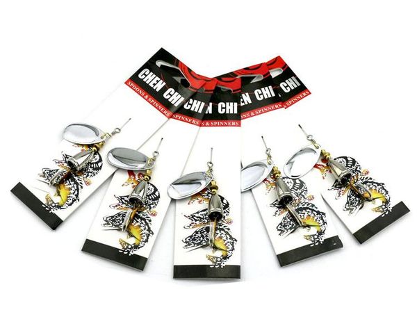 

metal spinner artificial bait 8.5g 6.5cm alloy sequins jigs fishing lures rotation jigs hooks bass baits