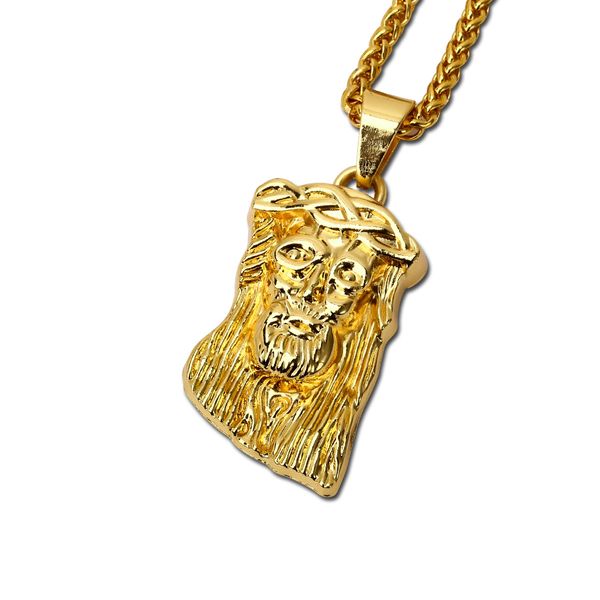 

мода мужчины иисус золотые цепи ожерелье панк-рок микро хип-хоп ювелирные изделия заполнение штук 18k позолоченные, Silver