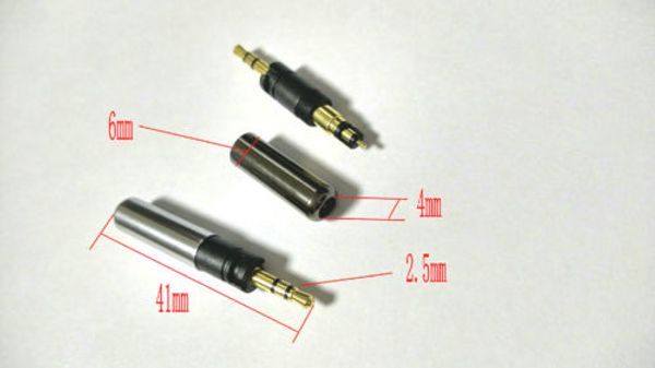 20шт 2.5 мм стерео ремонт наушников штекер кабеля припоя DIY разъем