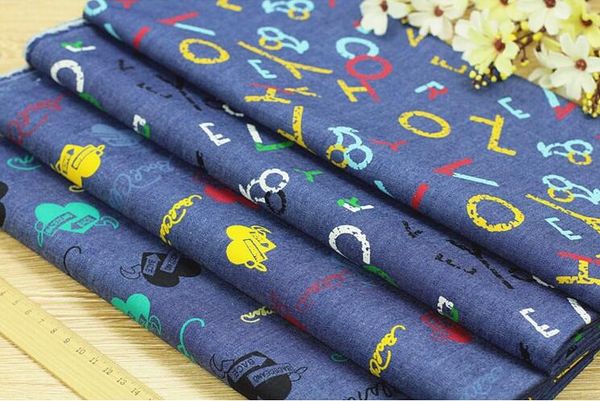 

оптовая 4colour материал мягкая печать детские джинсовые ткани, печать атласная ткань, твид ткань пэчворк хлопок ткань tecido b224, Black;white