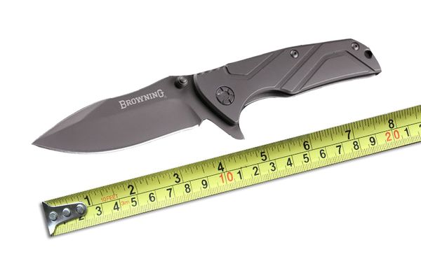 

Browning Flipper Pocket Folding Knife Grey Titanium 5CR13MOV 56HRC Tactical Survival Camping Knife Gift F777L